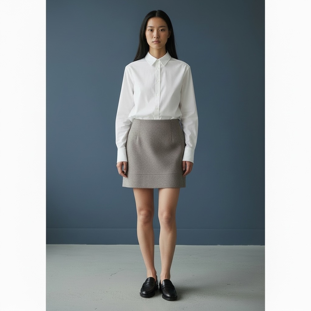 ❤️ J. Crew Oatmeal Wool Mini Skirt With Pockets CBK Vibes